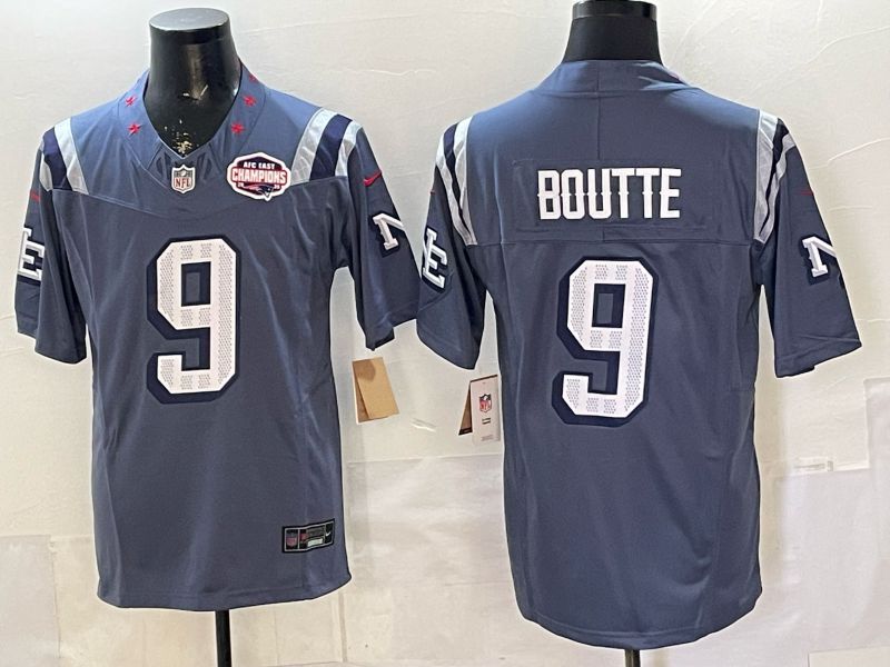 Men 2026 New England Patriots #9 Boutte Blue 5th generations Nike Limited NFL Jersey style 013->new england patriots->NFL Jersey